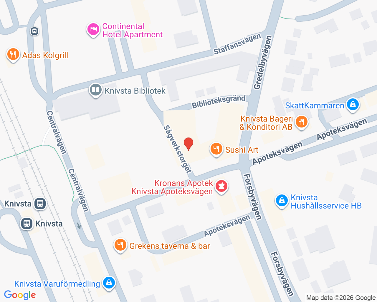 Karta till Synsam Knivsta