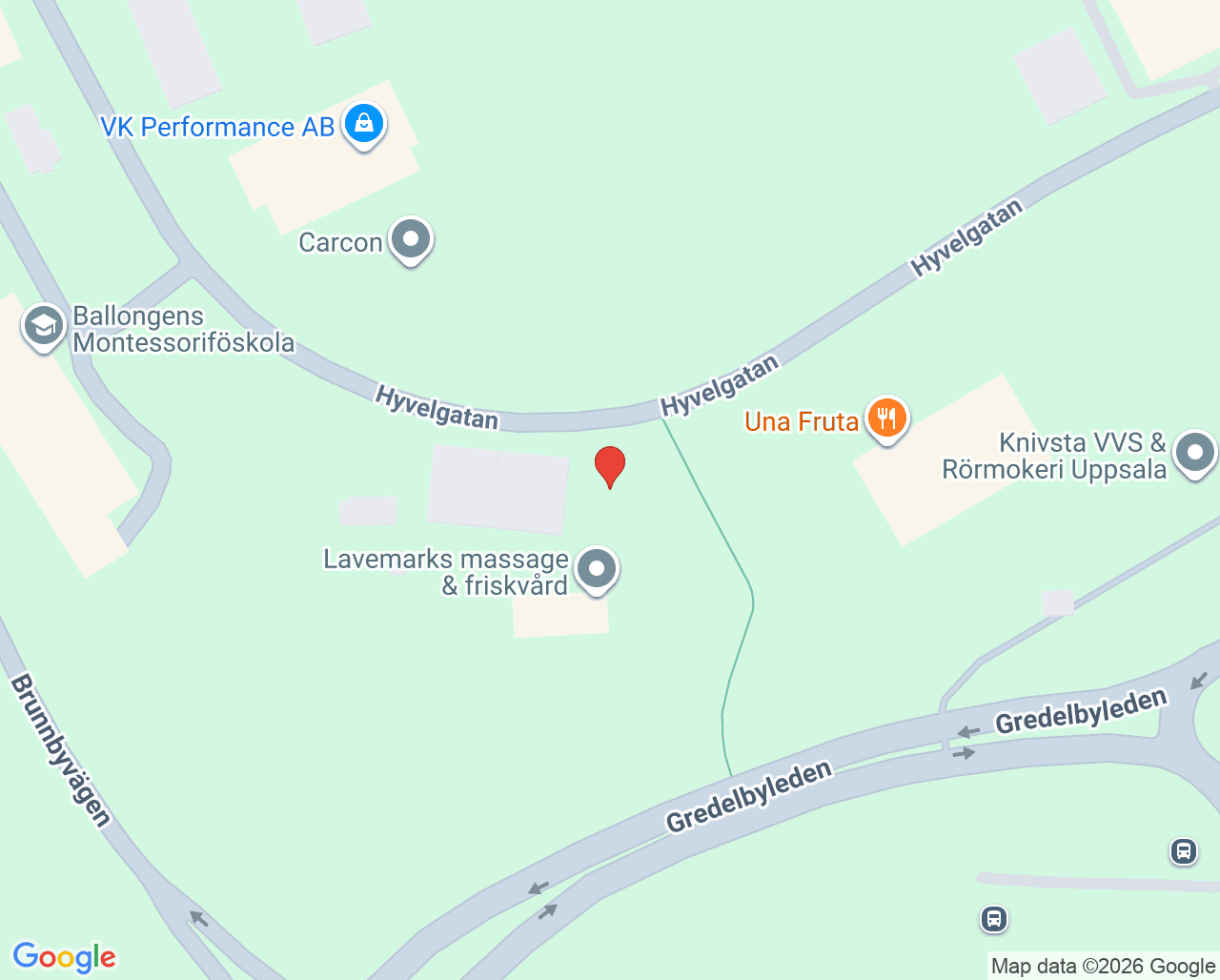 Karta till Barnavårdscentral Margarethahemmets filial i Alsike