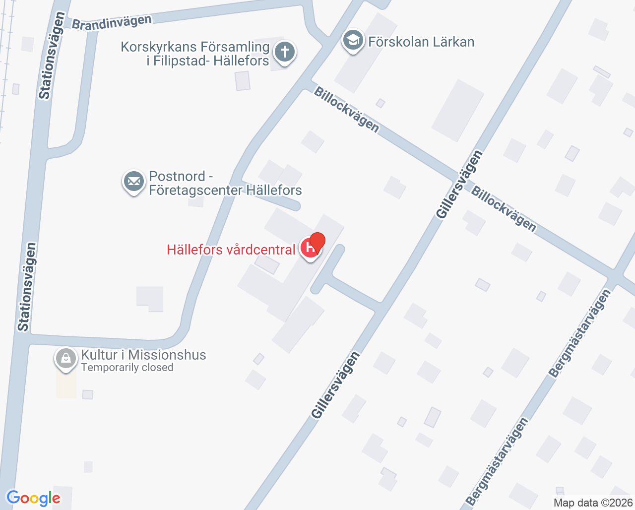 Karta till Gynekologisk cellprovtagning, Barnmorskemottagningen Hällefors vårdcentral