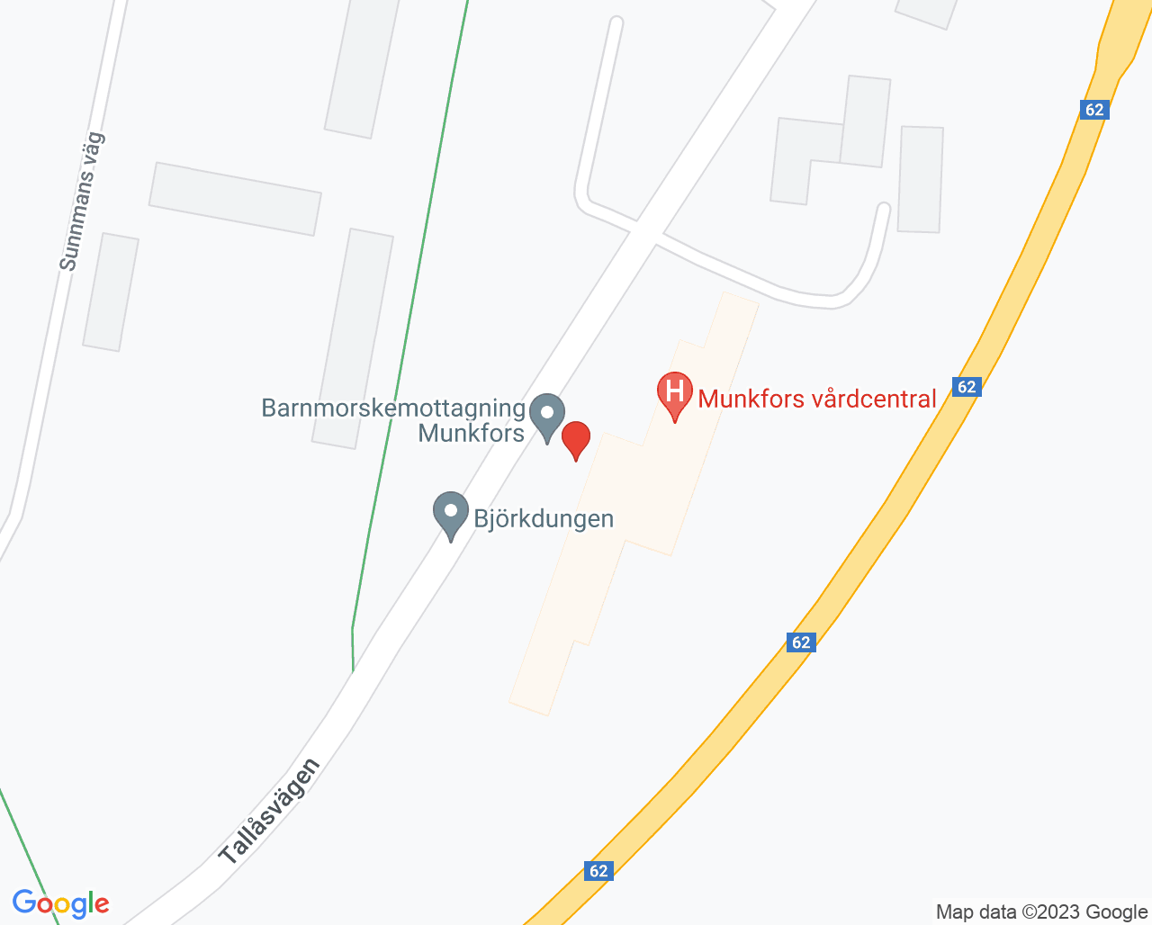Karta till Barnmorskemottagningen vårdcentralen Munkfors