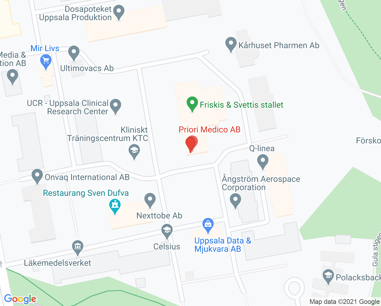 Karta till Priori Medico, Uppsala