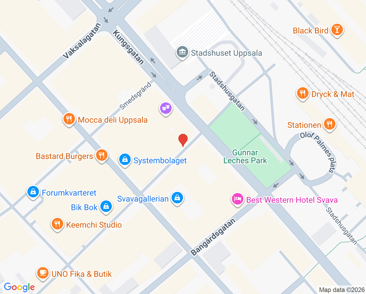 Karta till Kurator Familjeläkarna Centrum vårdcentral, Uppsala
