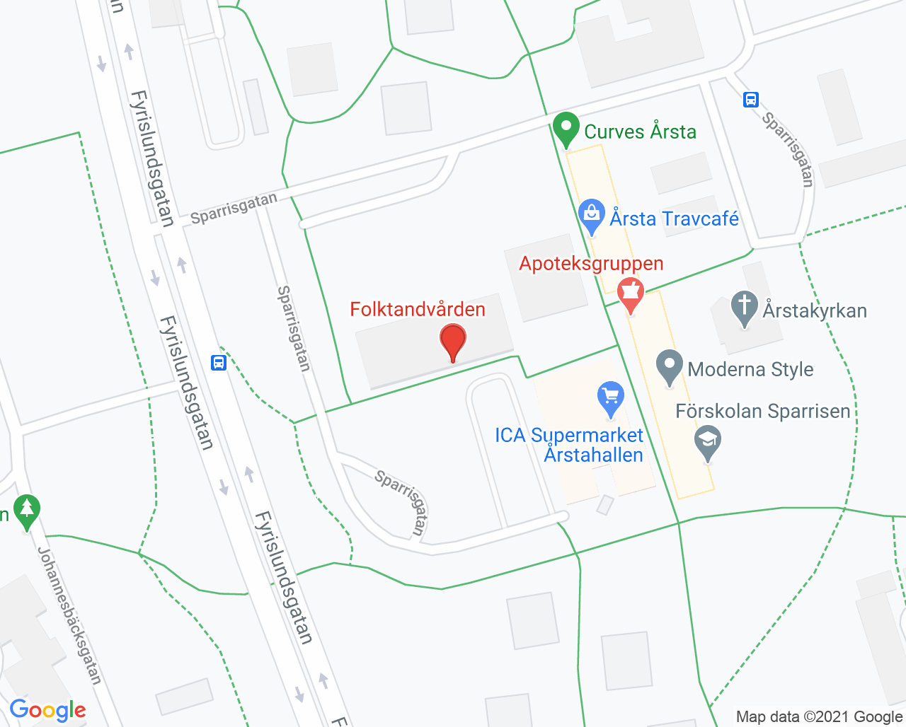Karta till Barnmorska Årsta vårdcentral, Uppsala