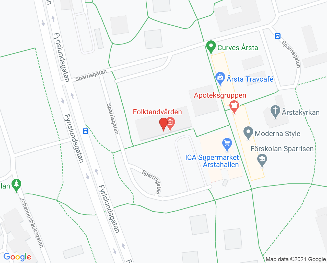 Karta till Kurator Årsta vårdcentral, Uppsala