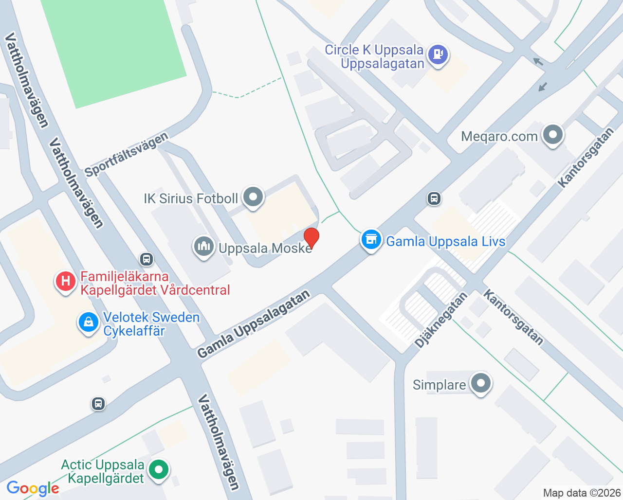 Karta till Bellman Fotklinik AB, Uppsala