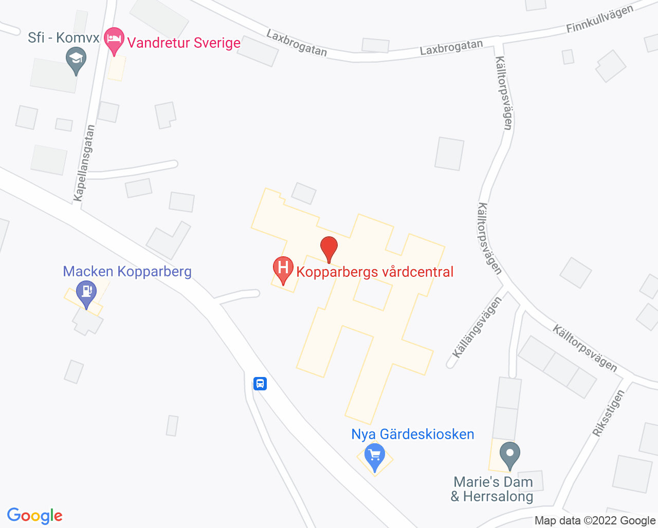 Karta till Folktandvården Viva tanden Kopparberg