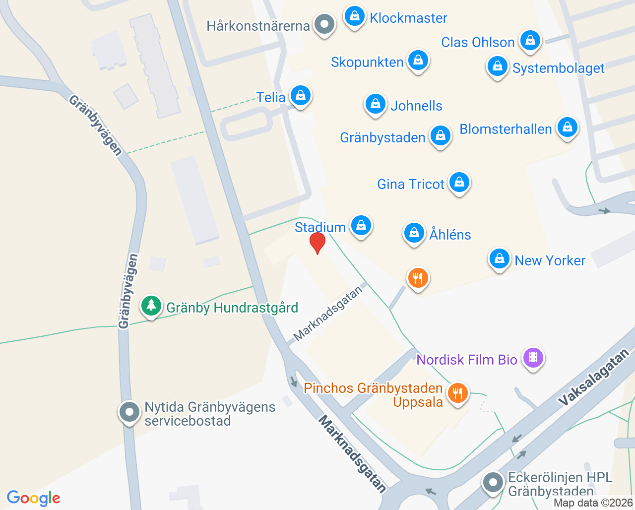 Karta till Barnmorska Gränbystadens vårdcentral