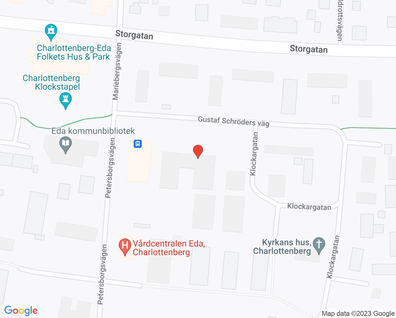 Karta till Barnavårdscentralen vårdcentralen Eda