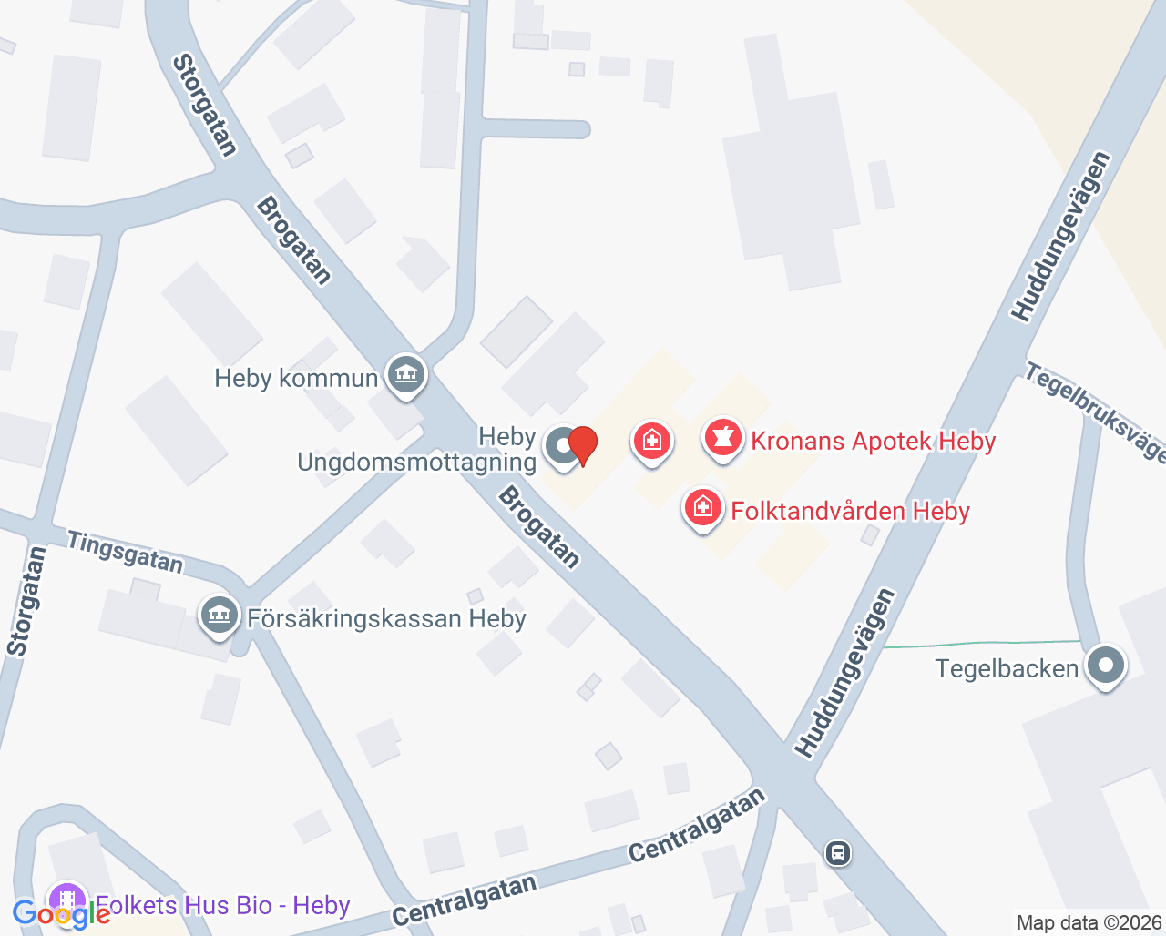 Karta till Barnmorska Heby vårdcentral, Heby