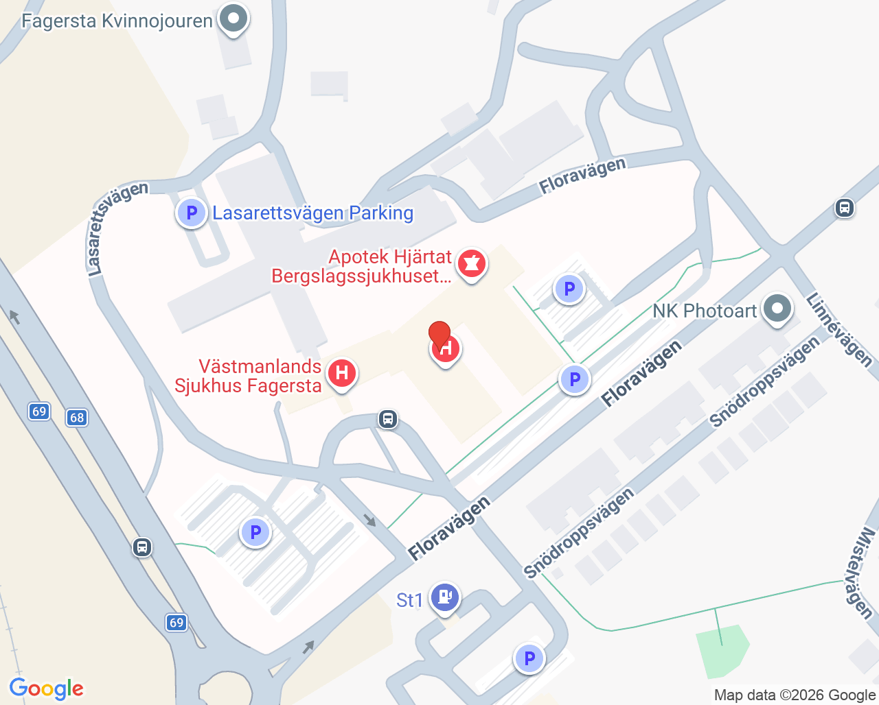 Karta till Barnmottagningen Fagersta