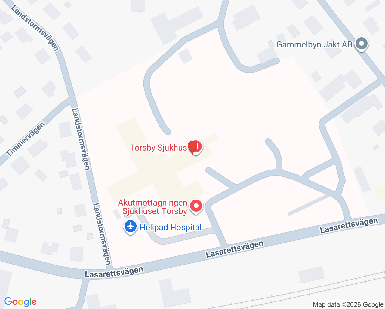 Karta till Kuratorsmottagningen Sjukhuset Torsby