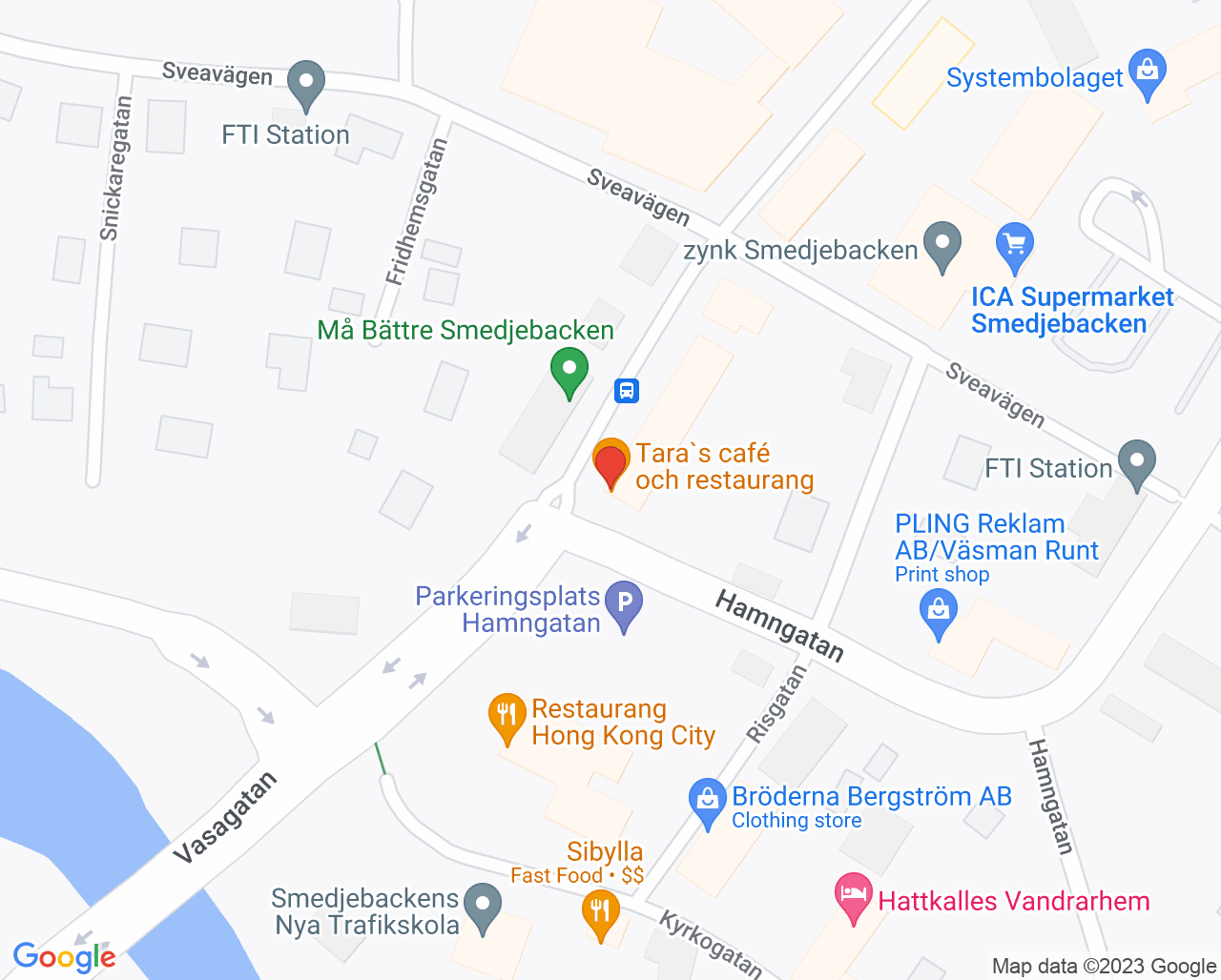 Karta till Synsam Smedjebacken