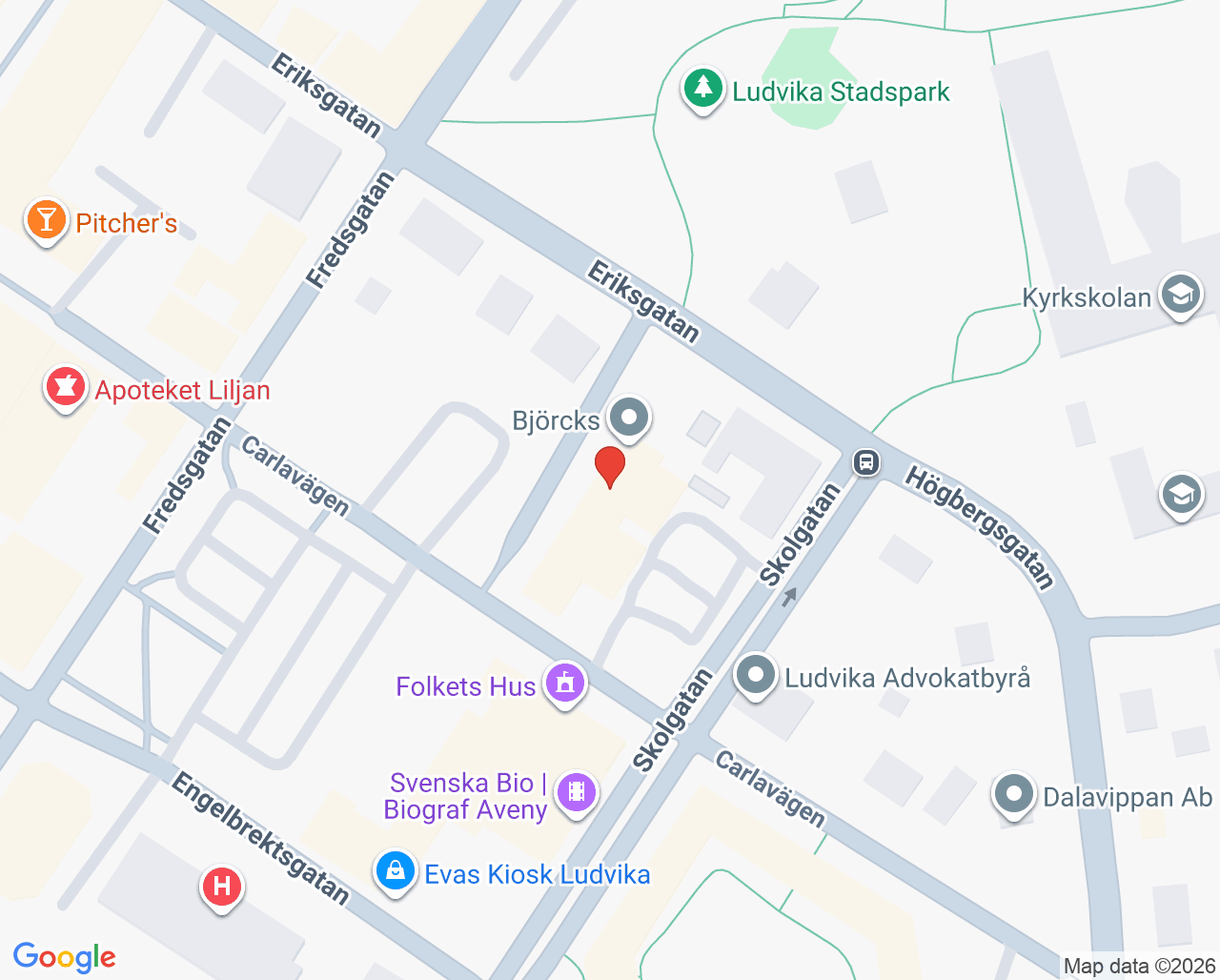 Karta till Barn- och ungdomspsykiatrimottagning Psykiatripartners Ludvika