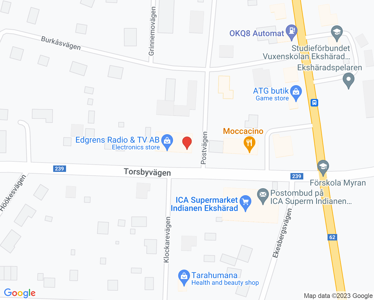 Karta till Vaccinationsmottagning Ekshärad