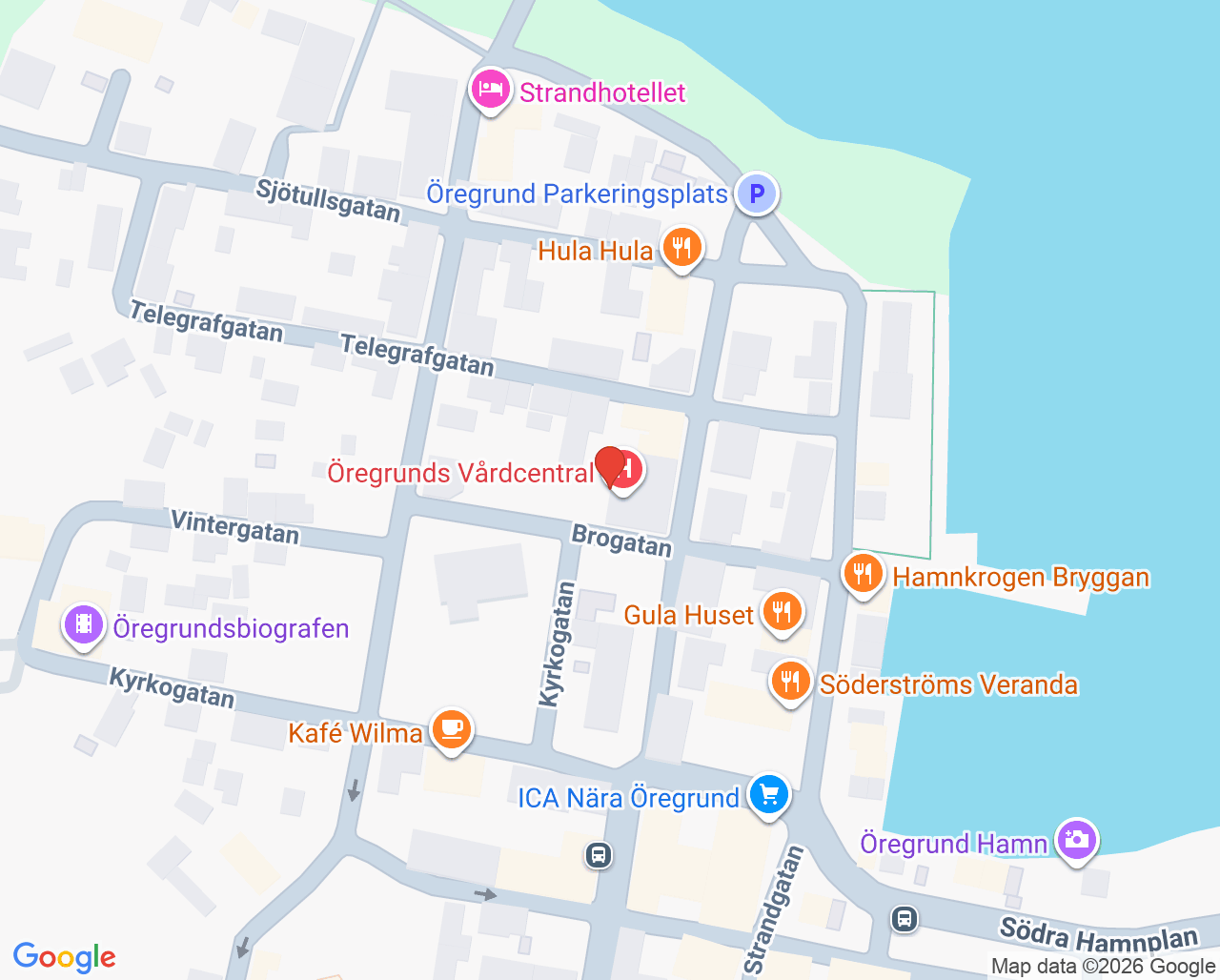 Karta till Barnavårdscentral Öregrunds vårdcentral