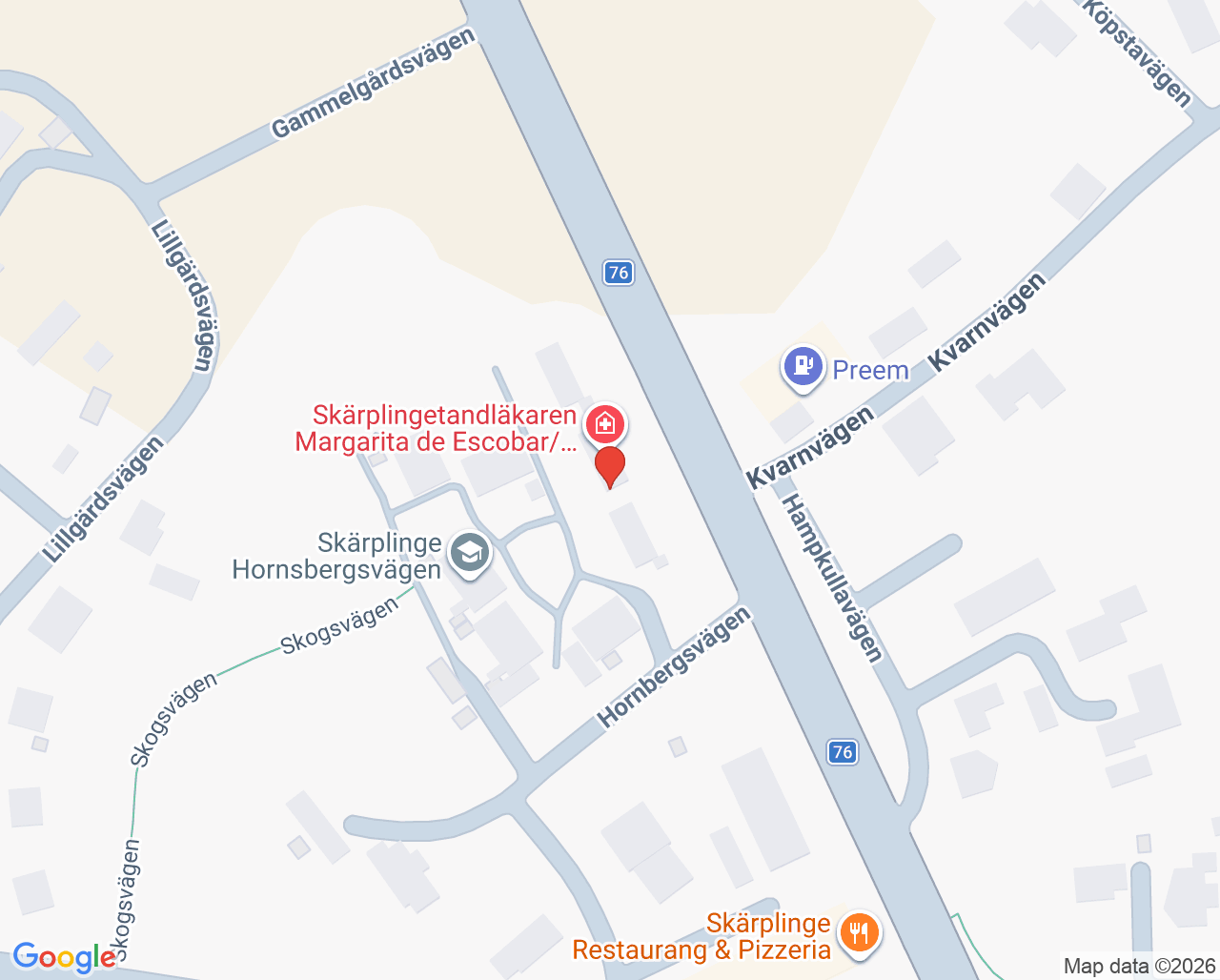 Karta till Skärplingetandläkaren