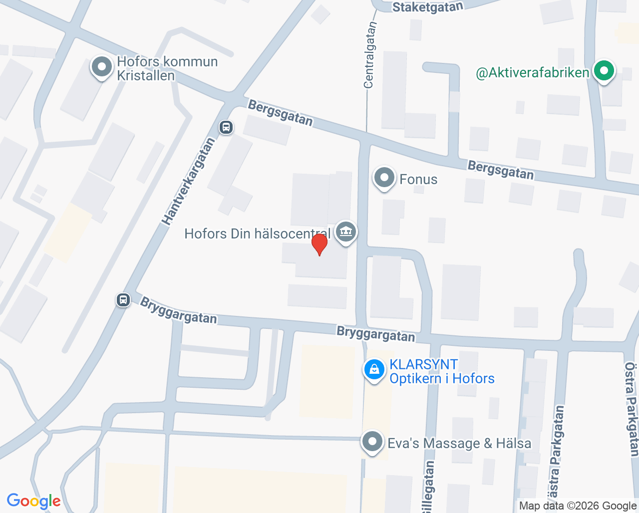Karta till VO Hofors Din hälsocentral
