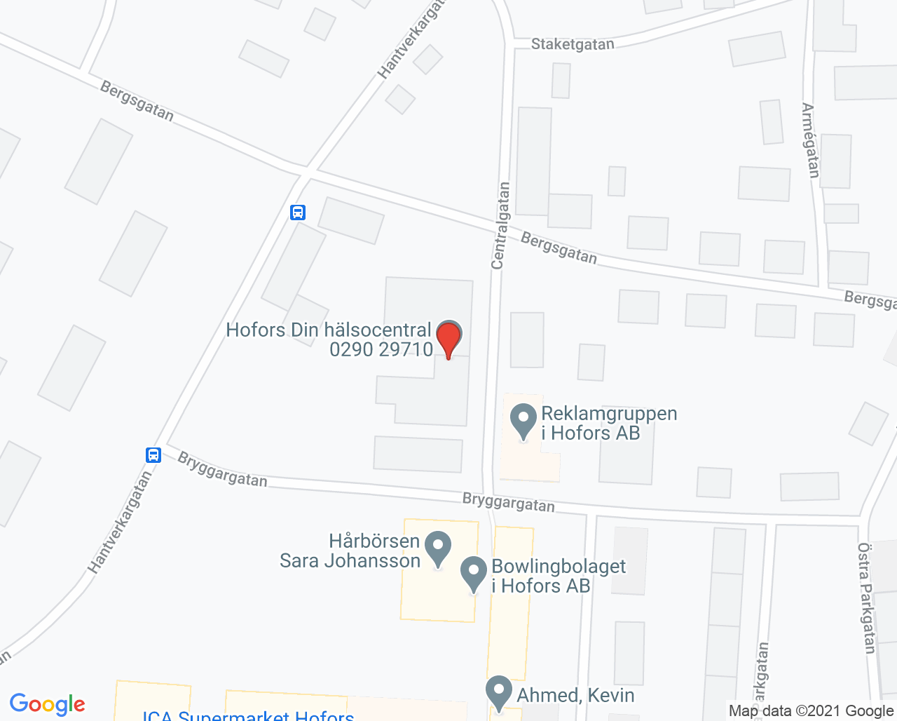 Karta till Barnavårdscentral Hofors Din hälsocentral