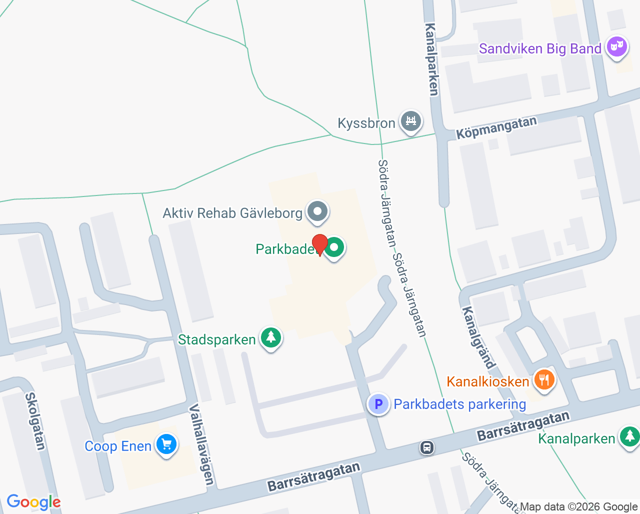 Karta till Aktiv Rehab Gävleborg AB