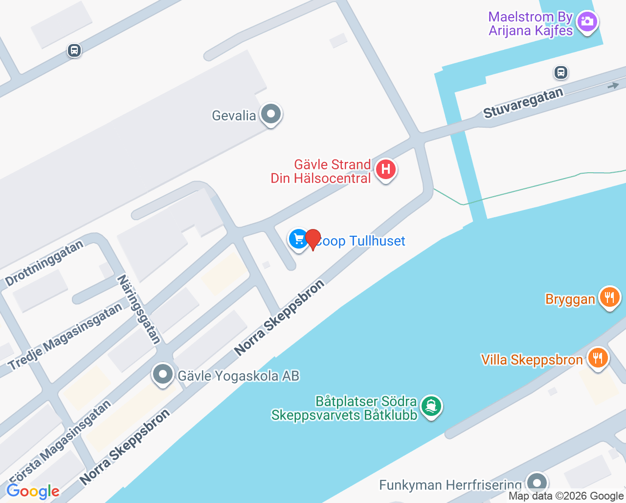 Karta till Gävle Strand Din hälsocentral