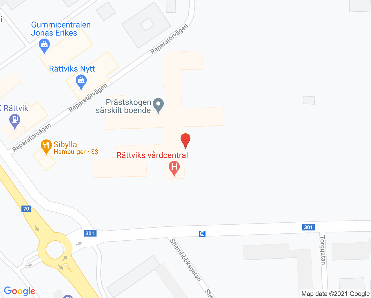 Karta till Samtalsmottagning vuxna Rättvik