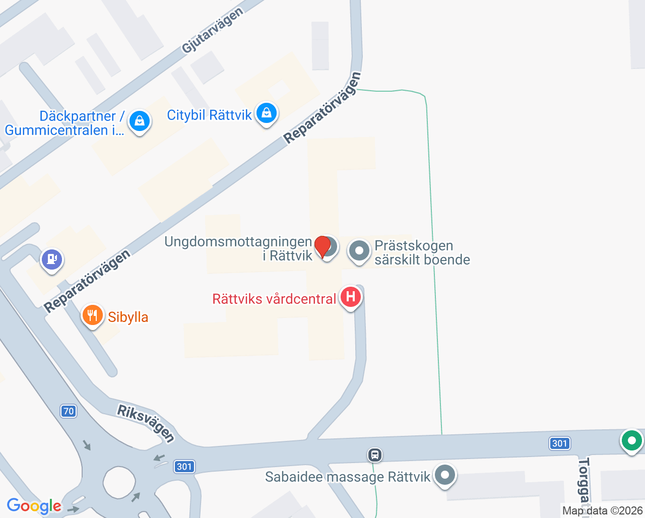 Karta till Barnavårdscentral Rättvik