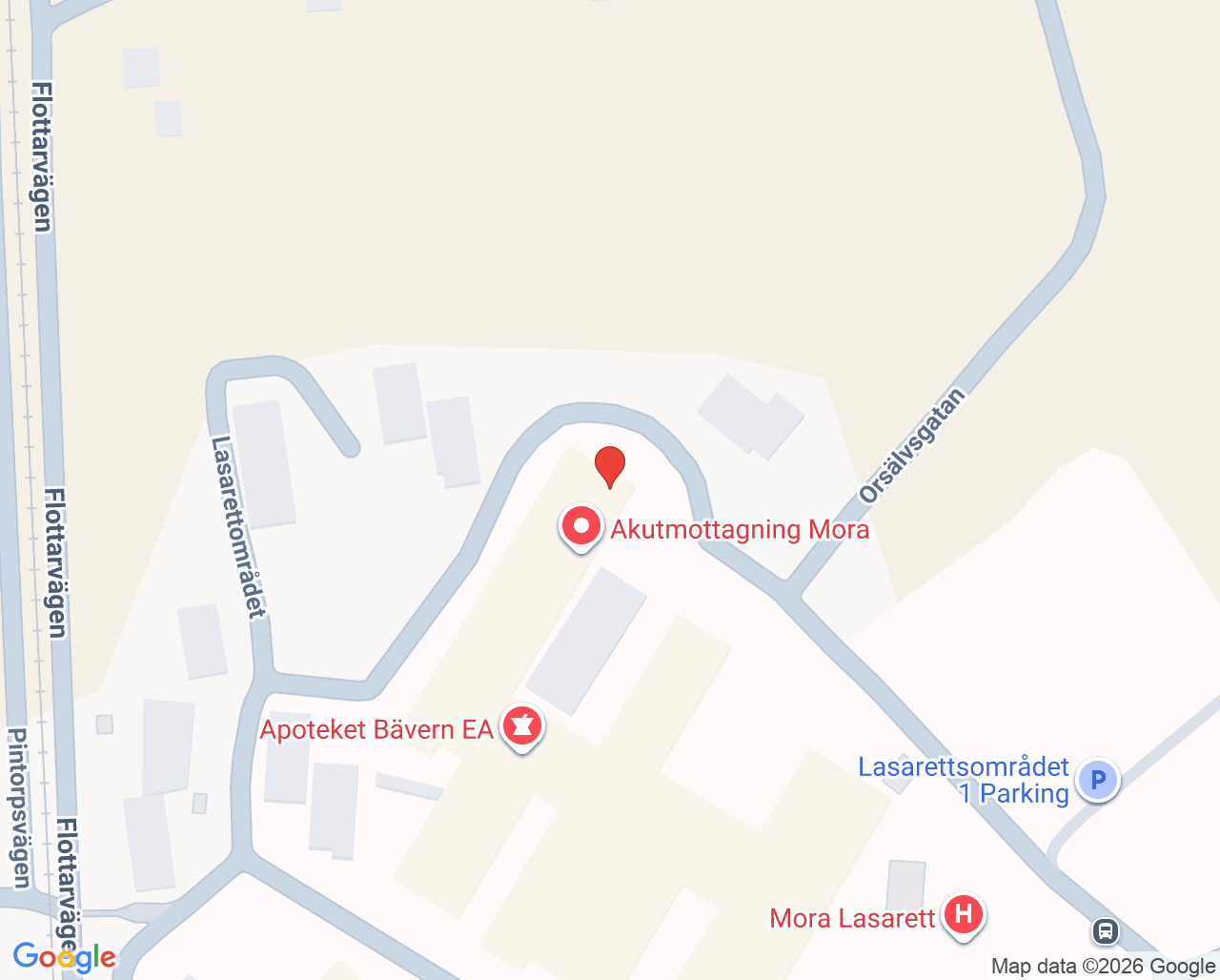 Karta till Akutmottagning Mora