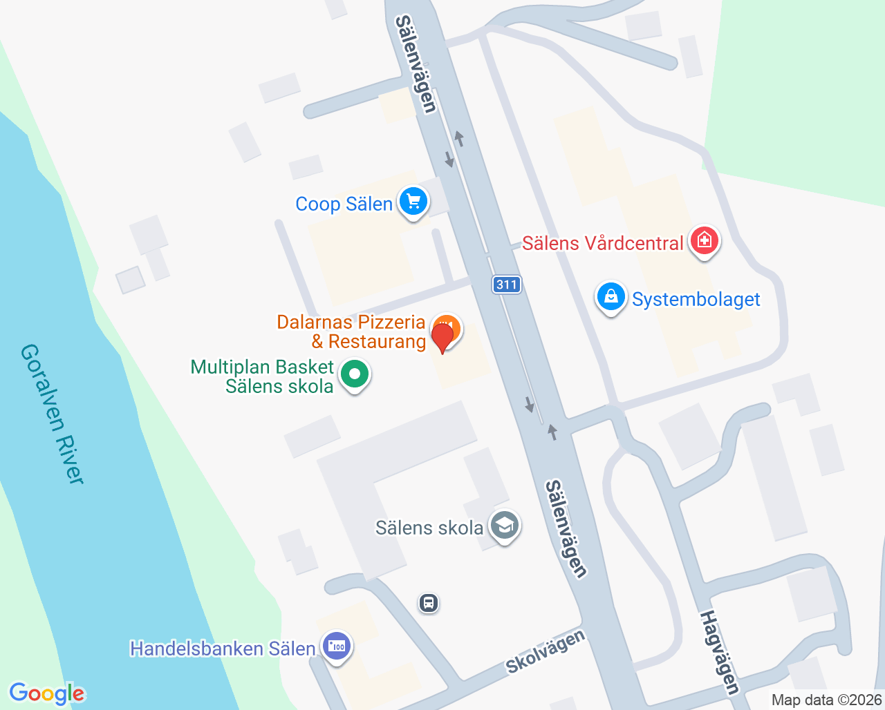 Karta till Samtalsmottagning barn och unga Sälen