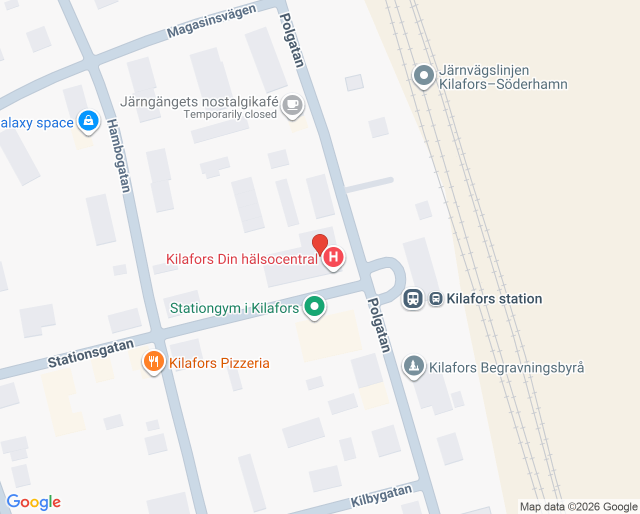 Karta till VO Kilafors Din hälsocentral
