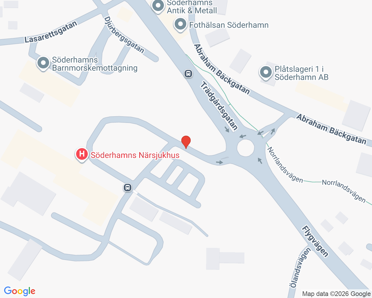Karta till Söderhamn Din hälsocentral