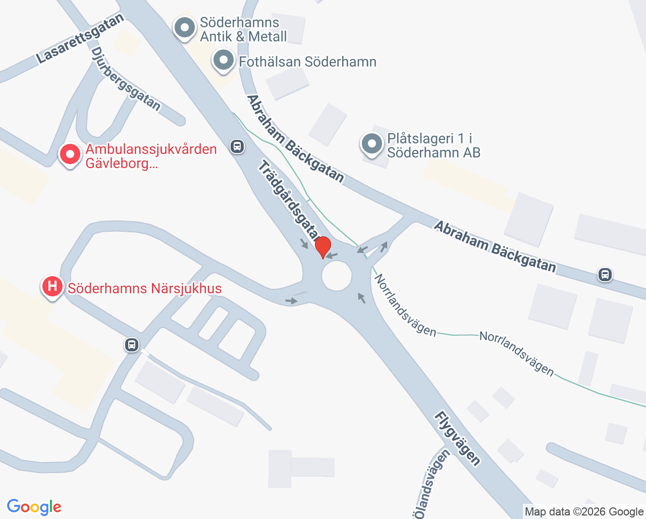 Karta till Hälsotorg Söderhamn