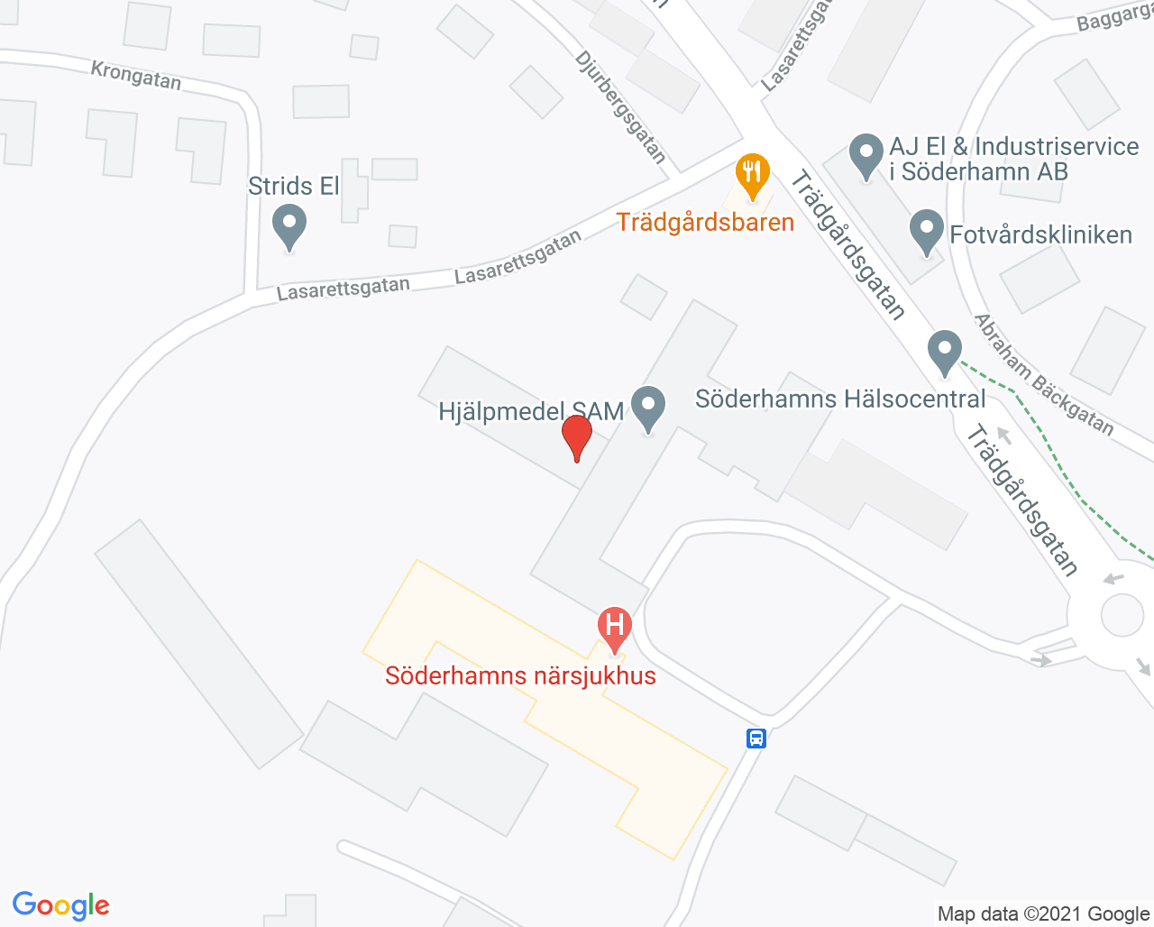 Karta till Barnmorskemottagning Söderhamn