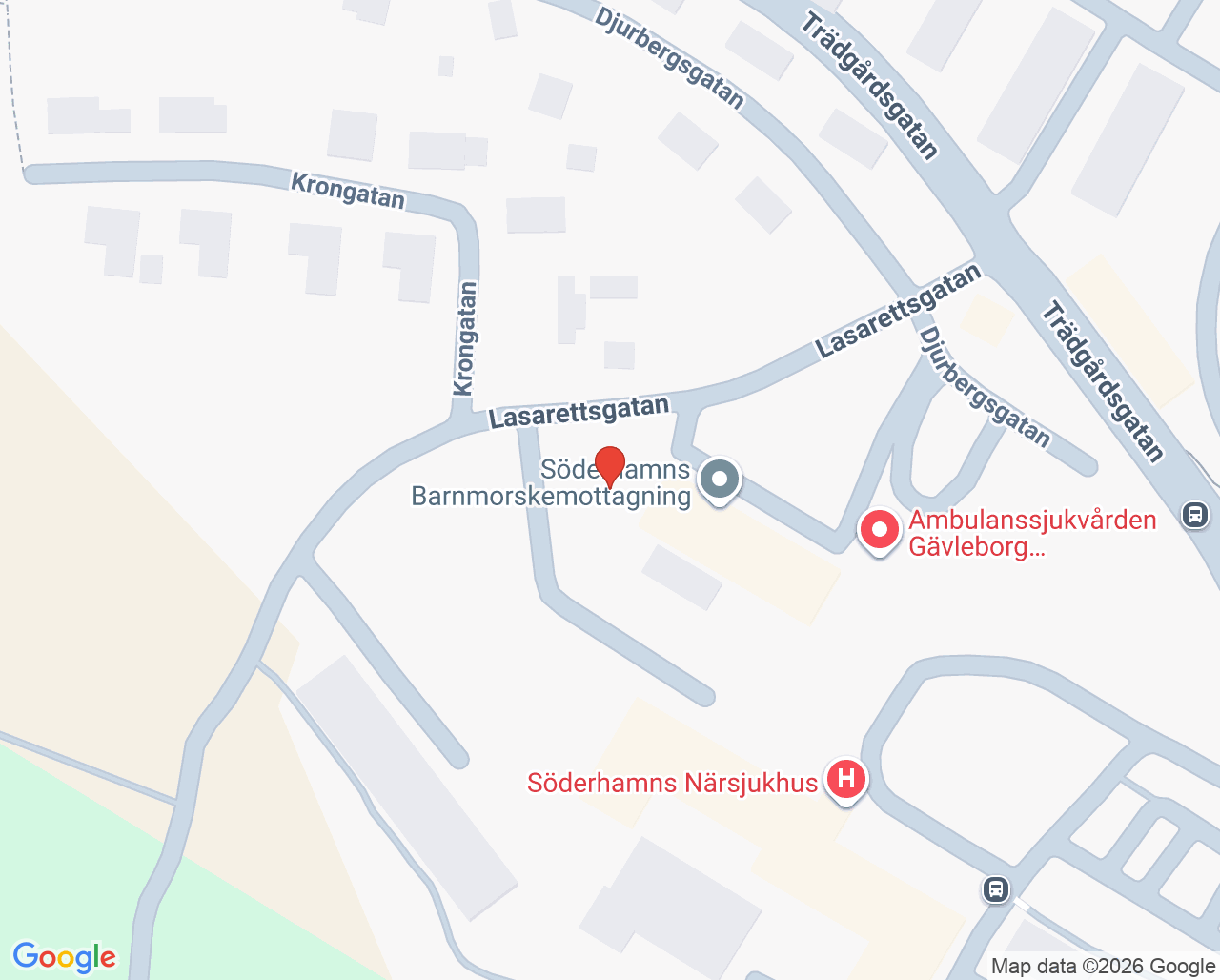 Karta till VO Söderhamn Din hälsocentral