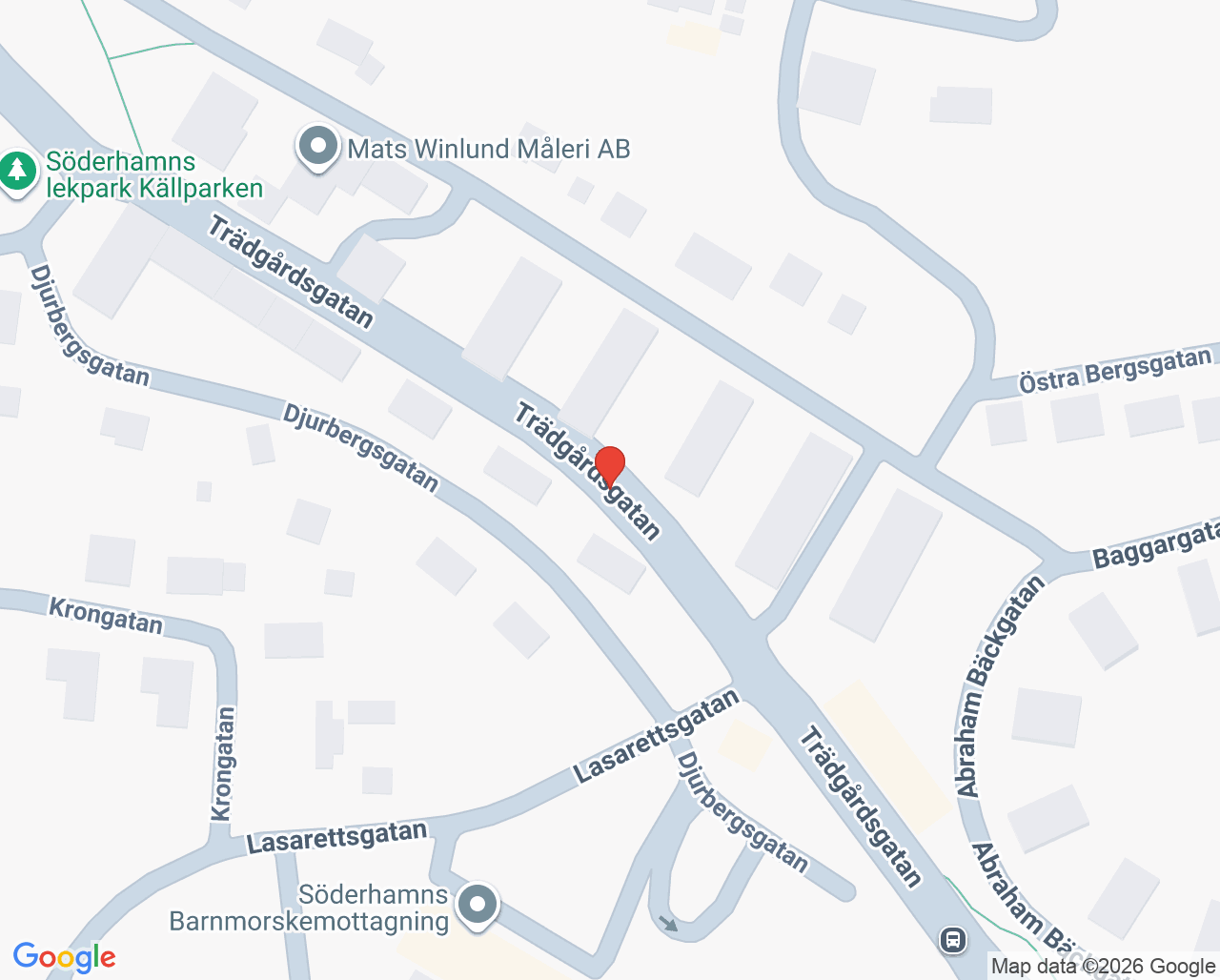 Karta till Barnavårdscentral Söderhamn Din hälsocentral
