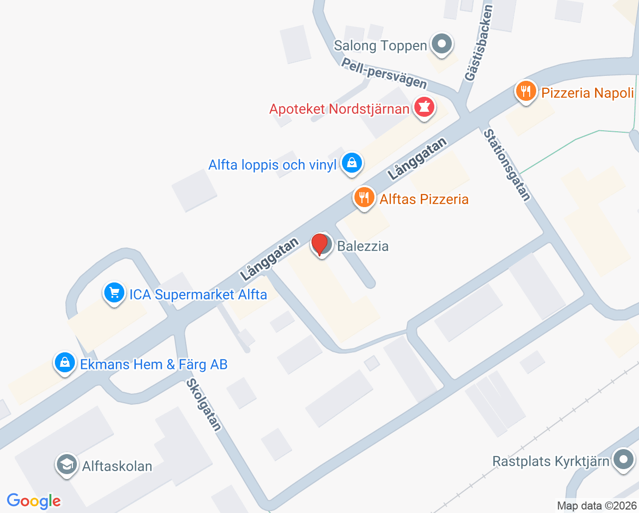 Karta till Voxnadalens hälsocentral