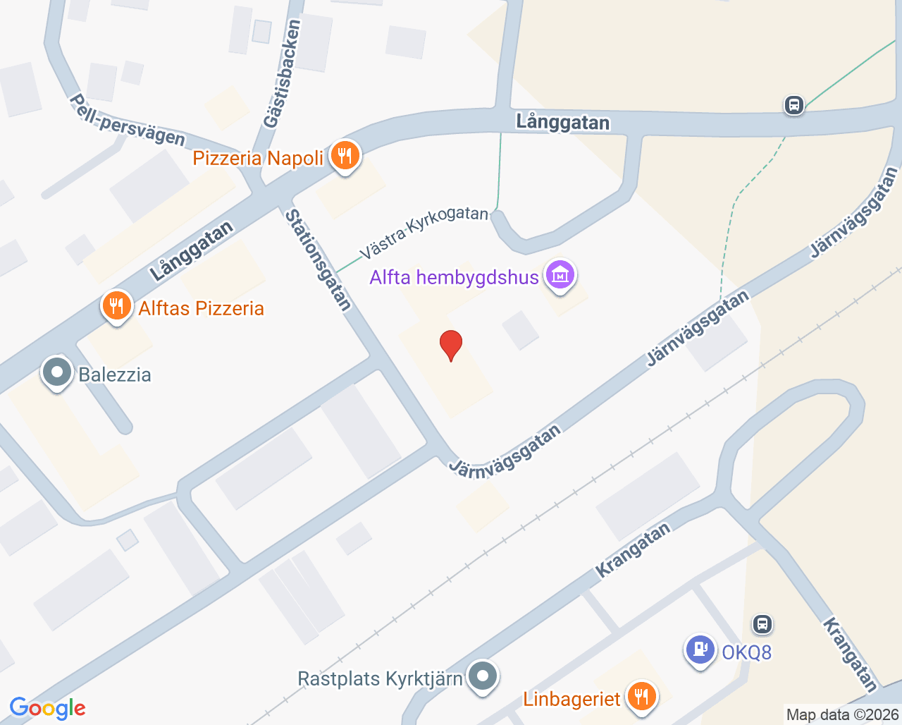 Karta till VO Alfta Din hälsocentral
