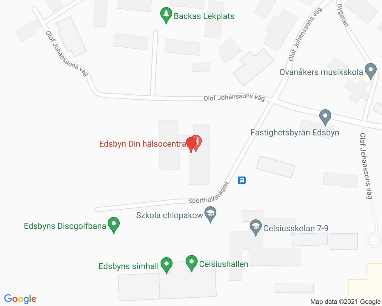 Karta till Edsbyn Din hälsocentral