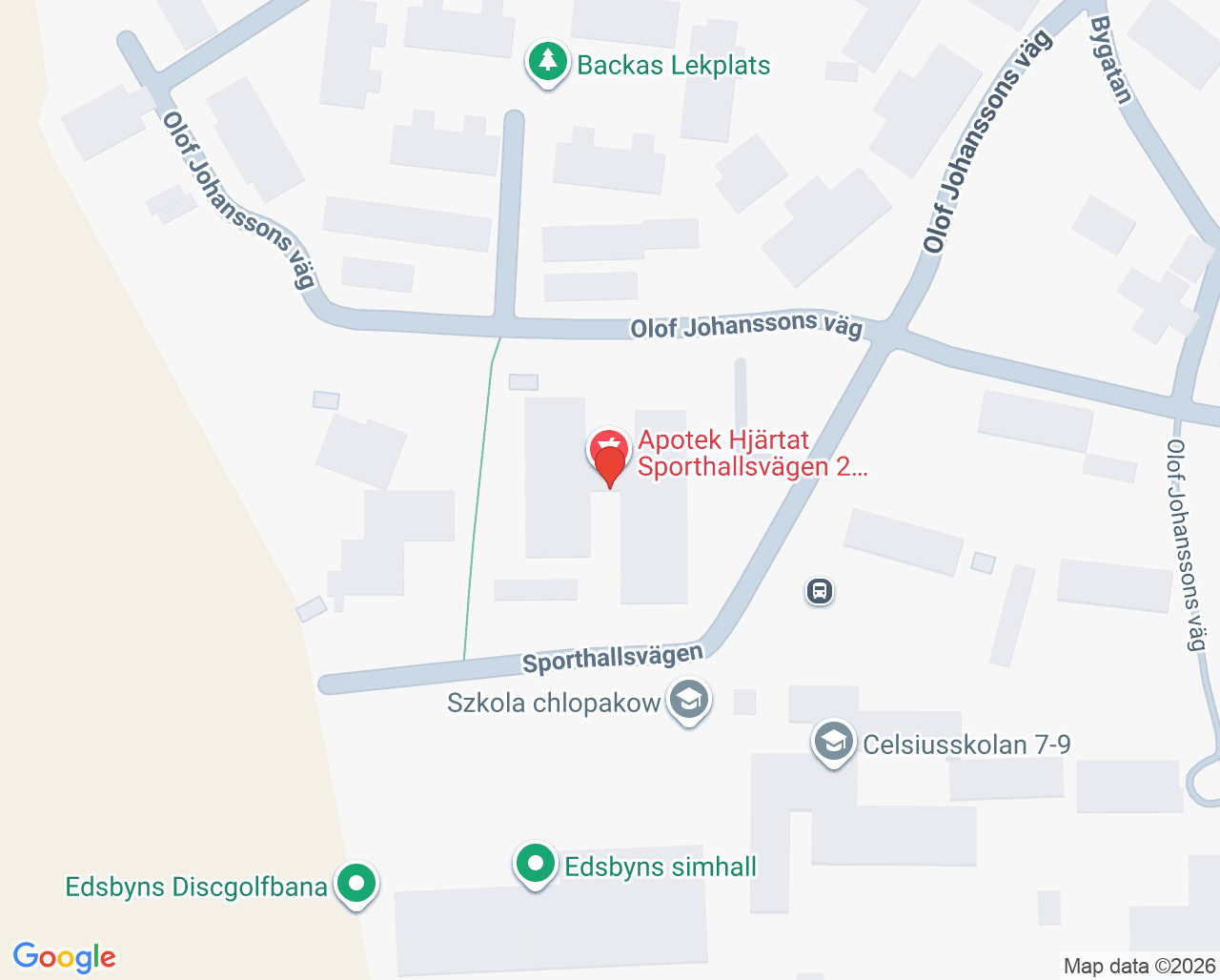 Karta till VO Edsbyn Din hälsocentral