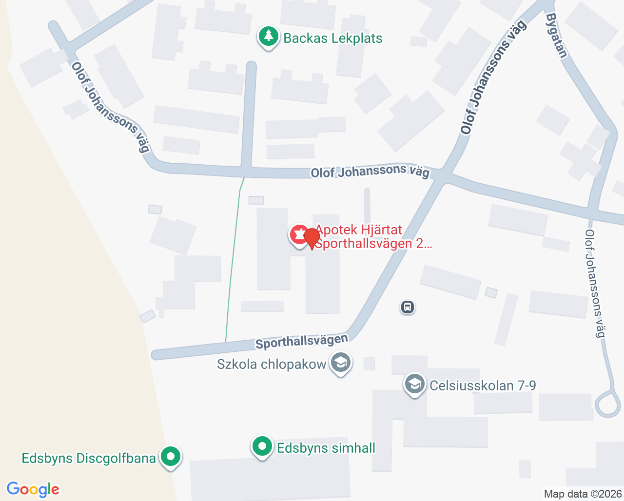 Karta till Barnavårdscentral Edsbyn Din hälsocentral