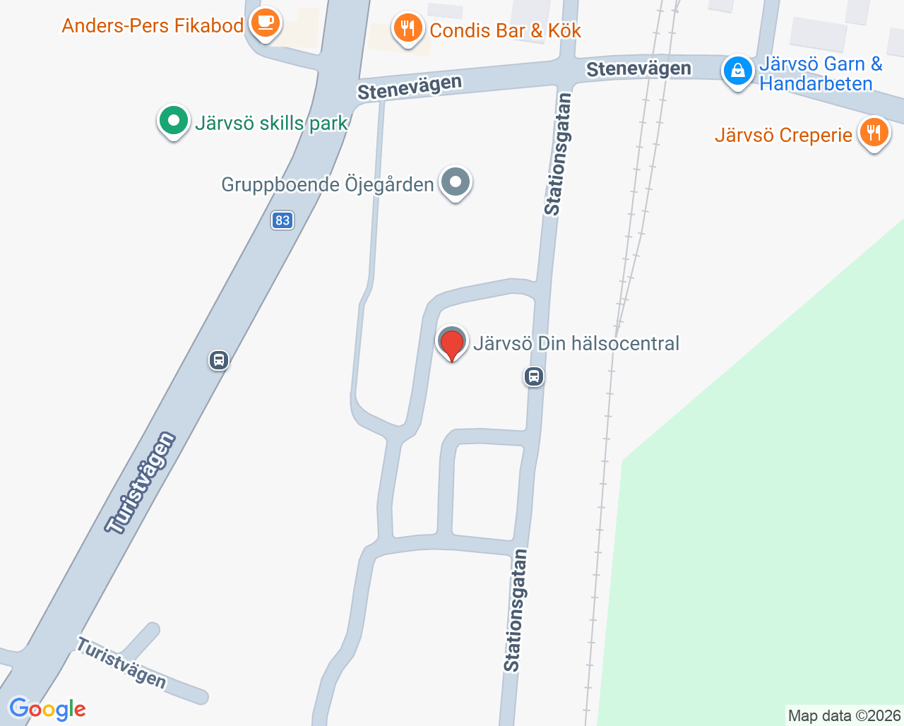 Karta till Järvsö Din hälsocentral