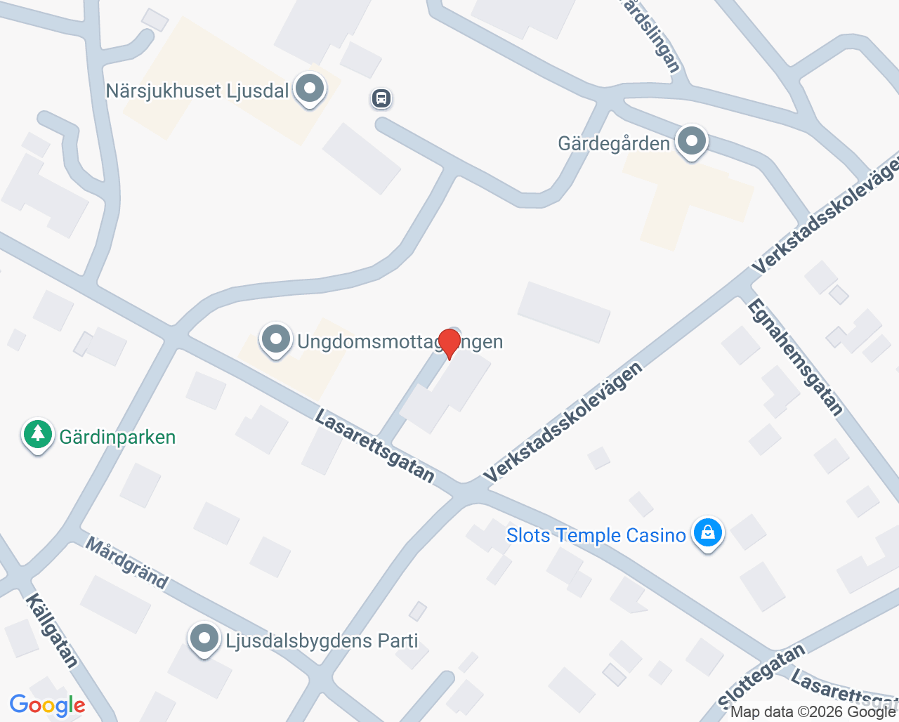 Karta till Barnmorskemottagning Ljusdal
