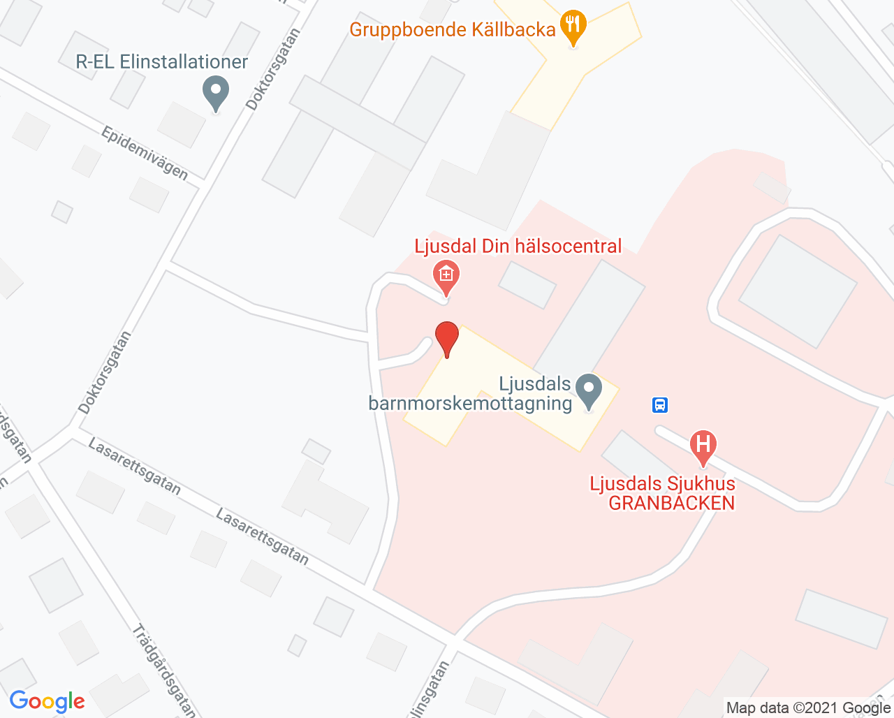 Karta till Beroendemottagning Ljusdal