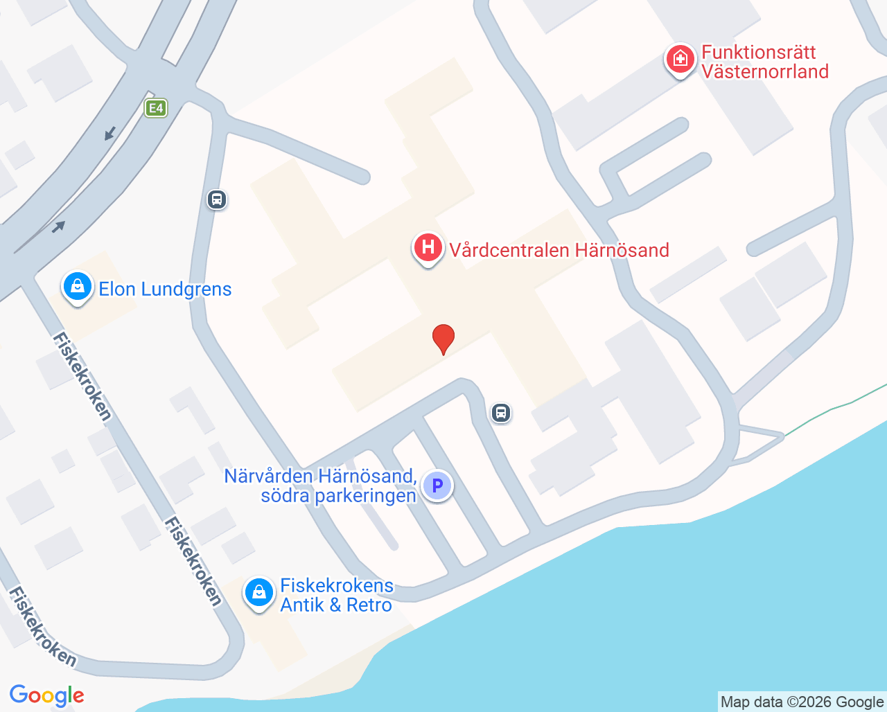 Karta till Vaccination Härnösand, Närvården
