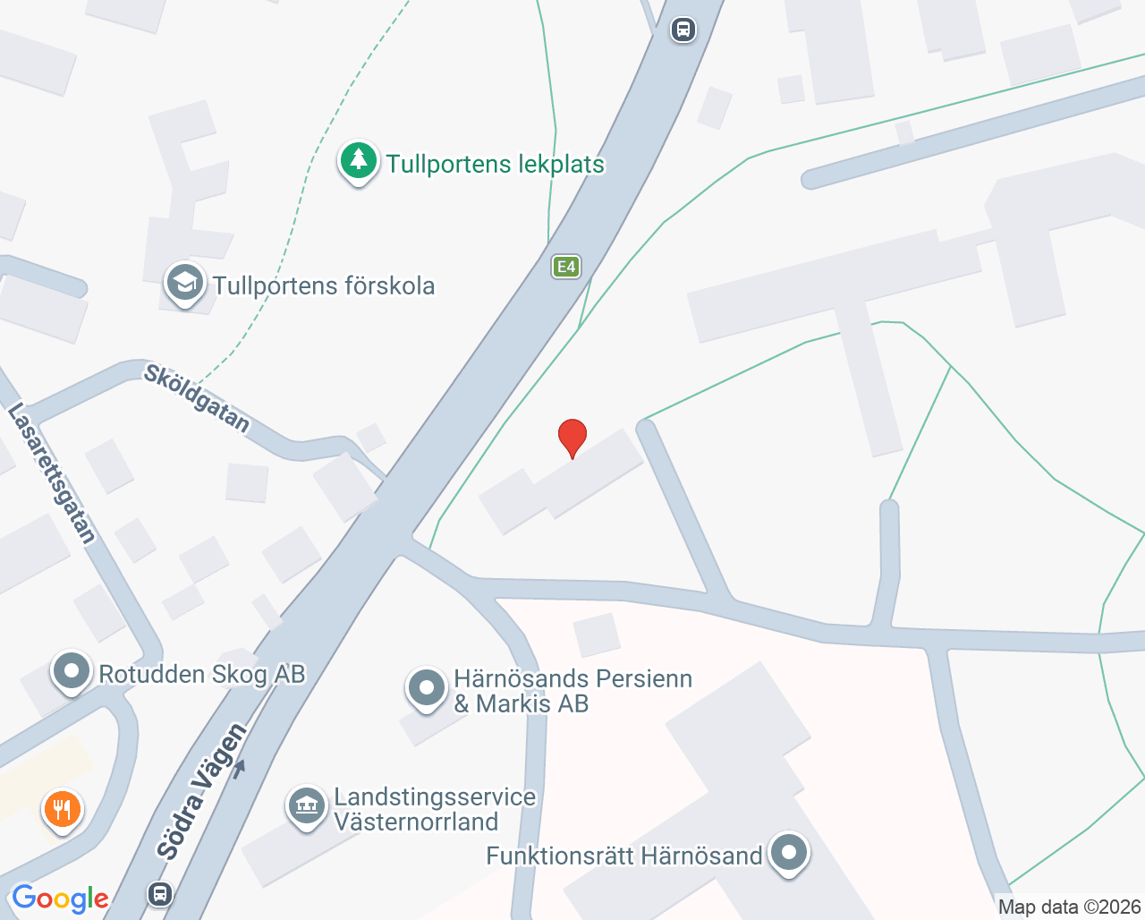 Karta till Medicinmottagning Härnösand