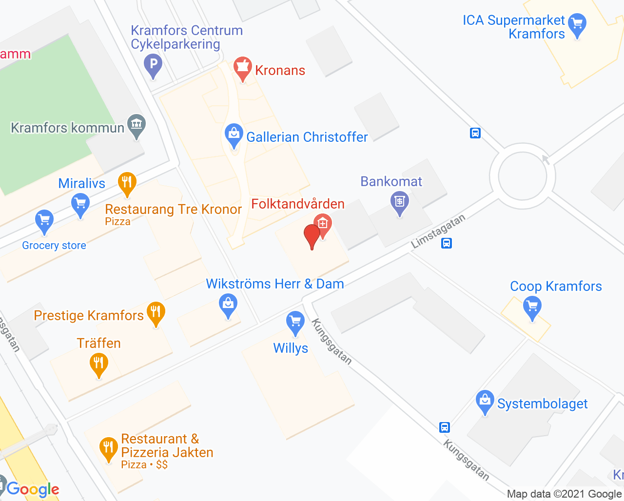 Karta till Ungdomsmottagning Kramfors