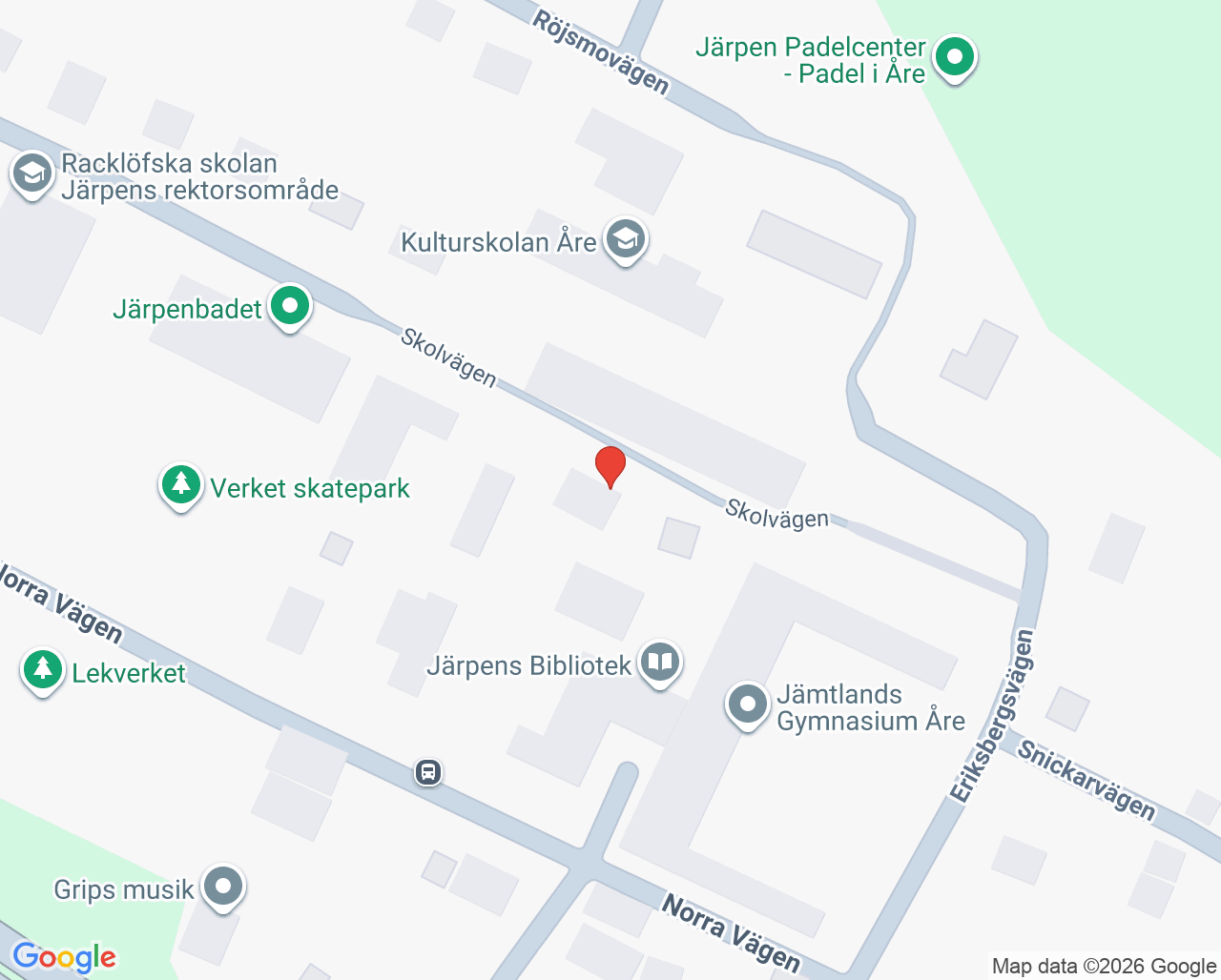 Karta till Ungdomsmottagningen Järpen, Järpen
