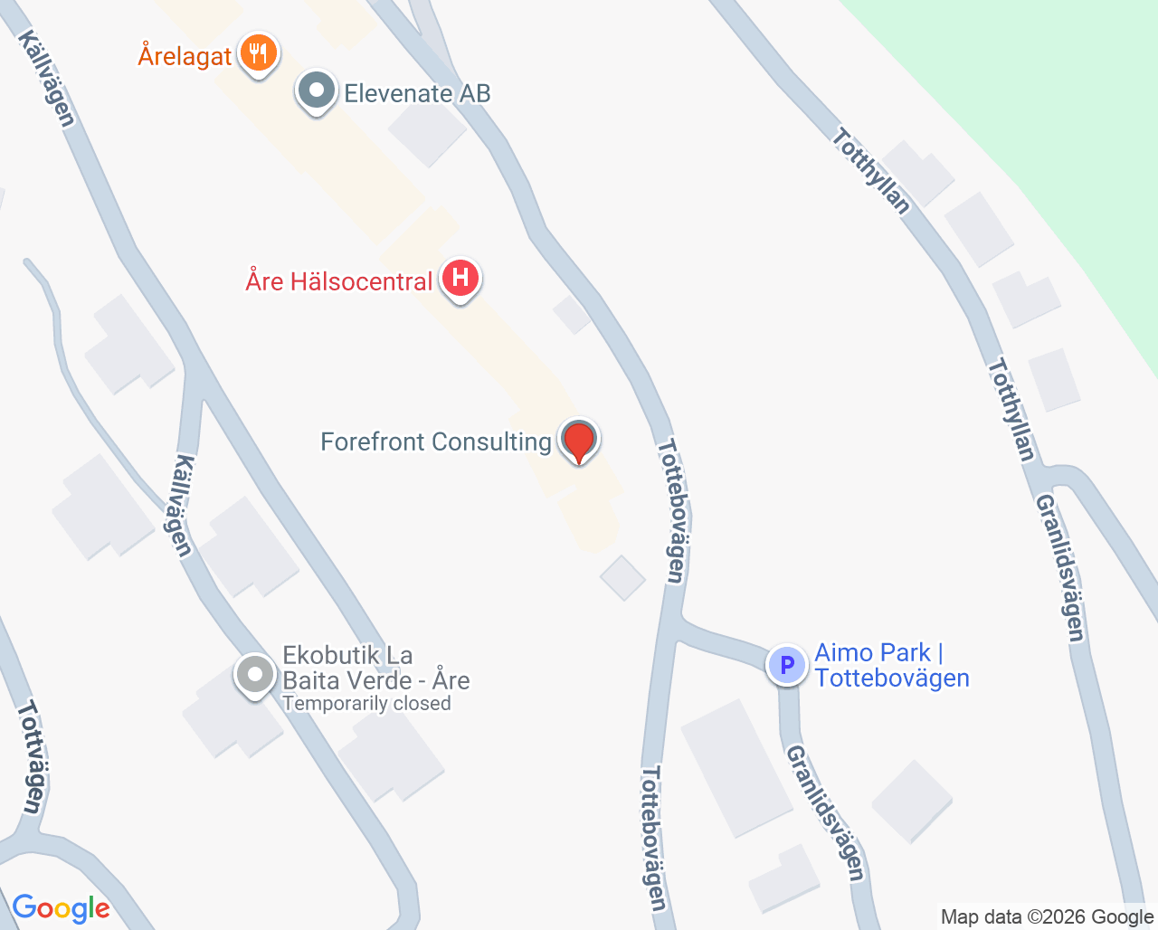 Karta till Folktandvården Åre