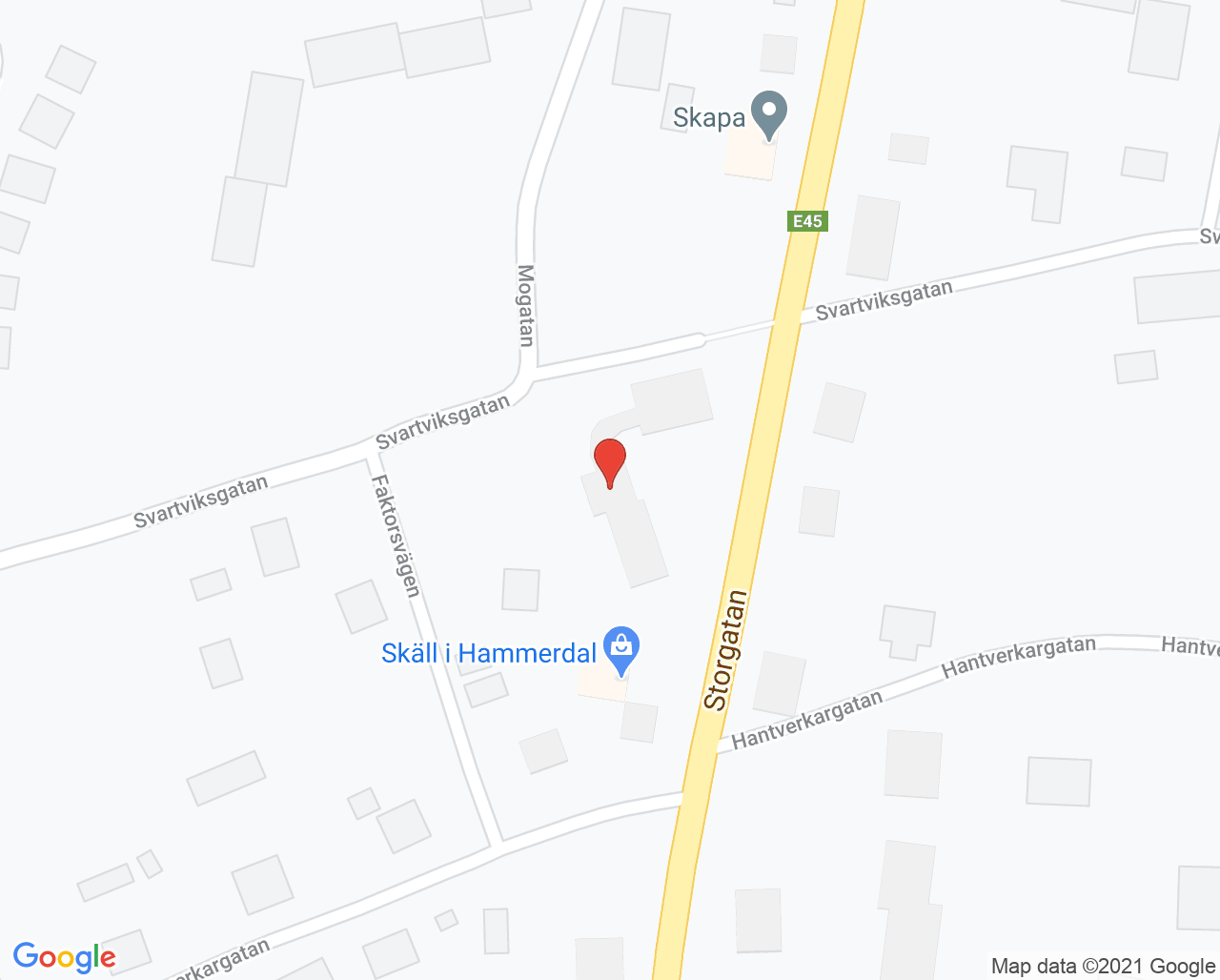 Karta till Hammerdals Tandklinik, Hammerdal