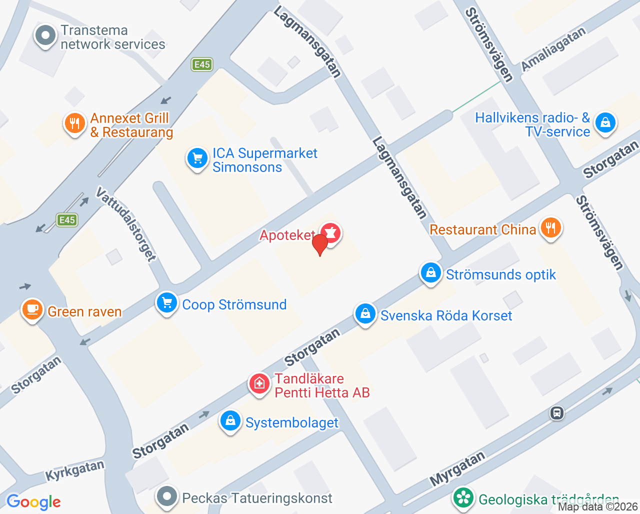 Karta till Folktandvården Strömsund