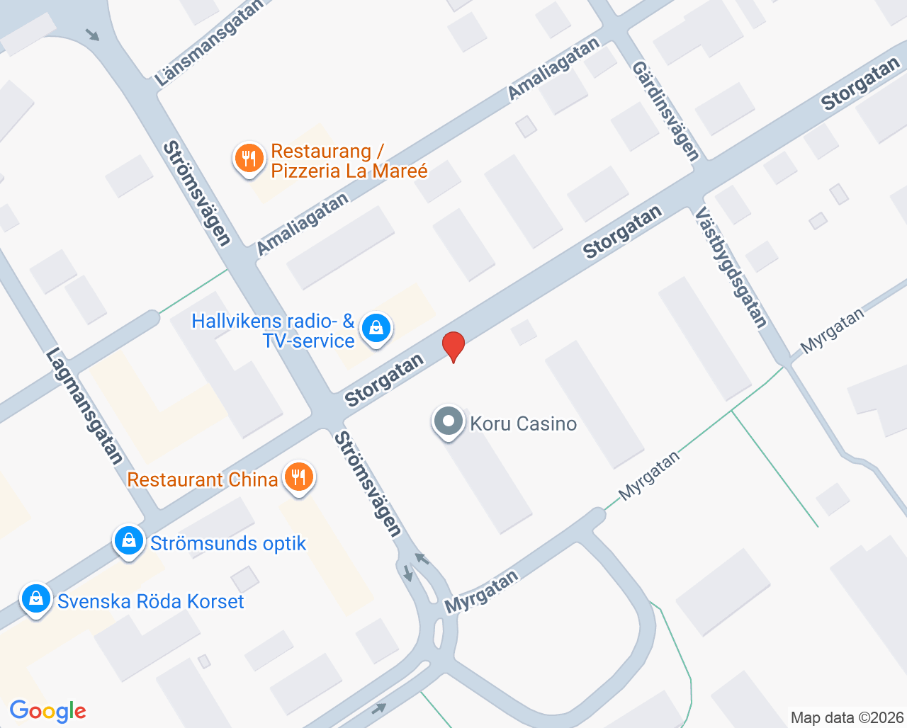 Karta till Ungdomsmottagningen Strömsund, Strömsund
